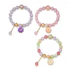 Bracelets de charme 3pcs / ensemble de marguerite pendante perle colorée pour les femmes