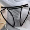 Briefes de la culotte de femmes Médies-jumelles Mesdames Sexy Dot Net Gauze Lingeries Transparent Briefes Femme Brief