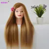 Doll Head For Hairstyles Mannequin Head With 100% Synthetic Long Hair Training Head For Braid Hairdressing With Clamp Wig Stand