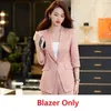 Kvinnors tvåbitar byxor 2024 Fashion Pantsuits Women Business Suits Pant and Blazer Set Office Ladies Half Sleeve Jackets ol Styles