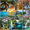 Lac 5d Diy Diamond Diamond Painting Embrodery Mosaic Waterfall Tree Frot Cross Cross Cross Stitch Art Home Decor