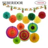 Decorazione per feste Messico Cinco de Mayo Festival Favore colorato Cappello di paglia Cactus Banner CARNIVAL DECIT CARNIVALE TESSUE TESSUE POMPOM Floro