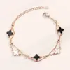 Van Clover armbandontwerper Nieuwe Clover Bracelet Women's Minimalist Ins Design Premium Onyx Valentijnsdag Gift voor vriendinnen