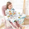 67JC TOBLE PORTABLE COUVERTURE Baby d'alimentation pour manger Bib à manches longues se fixe à la table de chair en haute chute des dossiers multiples