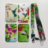 Hummingbird Credential Holder Flowers Birds Lanyard Badge Holders Keychain Neck Strap Nurse Lanyards For Pass Case Credit Card