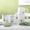 Tazze di alta qualità Avocado tazza di caffè in ceramica resistente al calore con coperchio per bambini da 450 ml di ufficio utile regalo per bevande utili