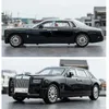 1 18 Rollsroyce Phantom Model Car Zink Legierung Rücken Spielzeugstiezauto mit Schall und leichtem realistischem Modellierungsmodell Spielzeug 240409