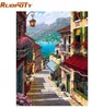 Ruopoty Frame 40x50cm Café Ville peinture de paysage par numéros Art Wall DIY PEINTURE DE L'HUILE DÉCOR DE HOME POUR DÉCORATION DE LA ROCHE Q1904264115450