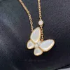 Necclana designer di alta qualità Vancleff per donne v Gold Butterfly Necklace High White Fritillaria Versione CNC Fritillaria Naturale Pendant Rose Gold Originale 1To1