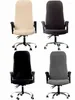 Couvre-chaise Soft Stretch Spandex Solid Anti-Dirty Computer Cover Soutr Coulable Rovable pour les chaises de bureau noir