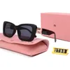 Designer Mu Mu Lunettes de soleil pour femmes lunettes de mode Fashion Women Lettre de personnalité M rectangle Half-Frame Lunes à tendances polyvalentes Goggles avec boîte