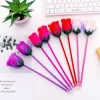 1 pièce Lytwtw's mignon kawaii rose flower ballpoint stylo de bureau fournit la papeterie de la papeterie créative jolie jolie stylo doux