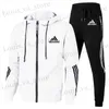 Men's Tracksuits Y2K Mens Hoodie+Pants Autumn/Winter Sweater Clothing Sports Shirt Sports Pants Trendy Jacket Zipper Shirt Pants Korea T240409