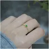 Pierścienie Śliczne delikatne kobiety zielony kryszton złoty kolor delikatna kryształowa biżuteria Anillos Mujer zaręczyny Pierścień dostawy Dhciv