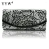 Bolsas de noite Lace Flower Clutch Bag Dinner Vestre Banquet Vestor elegante ombro lateral para feminino