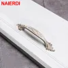 Naierdi Ivory White Ceramic Европейский шкаф ручки с алюминиевым сплавом дверь кухонные ручки шкаф