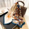 Halsdukar 2023 Neckerchief Female Luxury Square Scarf For Women Silk Shawl Satin Hijab Fashion Wraps Hair Bands Ribbon pannband Bandana240409Uufe