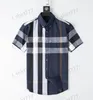 Män skjorta Luxurys Desingers Men's Dress Shirts Dress Business Casual Shirt Sleeve Stripe Slim Masculine Social Fashion Plaid Asian M-3XL