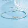 Bangle SAIYE S925 Sterling Silver Bracelet Bow High end Semi circular Light Luxury Diamond Mosaic Cute Womens Jewelry Design Sense yq240409