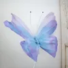 Flores decorativas de papel 3D Giant Yarn Paper Butterfly Wedding Party Garden de jardim ao ar livre para decoração de casa grande show DIY tridimensional