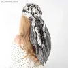 Schals Satinschal für Haardesigner Luxusmarke Kerchief Neck Seidenkopf Scarves Bandana Ladies Taschentuch 90x90cm Headscarf240409