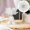 Candle Holders Lotus Candlestick Delicate Crystal Candleholder Metal Desktop Decor Crafts Household Decorative Mainstays Home