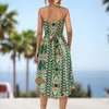 Sukienki swobodne vintage etniczny styl drukowany sukienka Sundress plaż