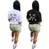 Projektantka Tshirt TrackSuits Women Fashion Camo Print Tshirt and Shorts Dwupoziomowy zestaw darmowy statek