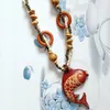 Hänghalsband 2023 Boho smycken Etnisk stil långhandgjord pärla trä elefant halsband för kvinnor pris anständigt grossist dropship otgkt