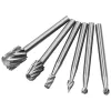 6pcs hss yönlendirici yönlendirici matkap bitleri set mini döner çapak alet cnc gravür aşındırıcı aletler ahşap metal freze kesici