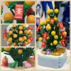 Enfants Bonne année Kit créatif de construction d'arbre orange 222pcs Abs Plants Bouquet Bricks Set Festival Decoration