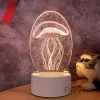 Mignon 3d Night Lampe Bureau Night Light Boys and Girls Holiday Valentin's Day Gift Wedding Decorative Bedroom Bedside Table Lampe