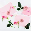 Adesivos de janela 500pcs envelope rosa vedação rótulos de vedação etiqueta redonda de negócios obrigado