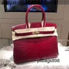 Handbag Crocodile Leather 7A Quality Bags Brand Genuine real redqqGGWJ