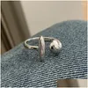 Boules de bandes géométriques Irregar Sier Sier Sier Sier Sterling pour femmes Bohemien Bohemian Antiquiable Antique Ring Drop Drop Drop Otx5e