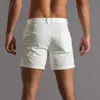 Pantalones cortos para hombres pantalones de color sólido de verano con bolsillos sueltos y manejas deportes informales de carreras pantalones cortos rectos pantalones de playa 7 pulgadas J240409