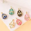 Juya Handmade 18K Real Gold Plated Copper Lucky Egg Oval Coloful Enamel Charms For DIY Women Bridal Evening Party Jewelry Making