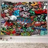 Graffiti Tapestry Hip Hop Hippie Art Art Mur de fête à thème suspendu Tapisserie cool chambre