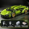 1280 PCSテクニカルビルディングブロックAventador SVJスーパーカーブロックブリックデュアルモーターパワードライブ2.4GラジオRCカーキット