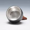 Zestawy herbaciarskie zen srebrna miska herbaciana o dużej pojemności czysty kungfu master cup degustacja
