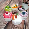 Decorative Flowers 1pc Artificial Hexagonal Paper Cup Cake Bread Kitchen Fruit Dessert Fake Food Decoration Pography Props DIY Toy Birthday