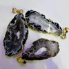 Anhänger Halsketten natürliche Scheibe Achat druzy weiblich 2024 Gold plattiert Big Grey Polish Platte Loch Geode Druy Stone für Frauen Halskette