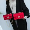 Shoulder Bags 2024 Matte Bag Transparent Frosted PVC Jelly All-match Diamond Chain Ladies Clutch Red Mini Square Crossbody