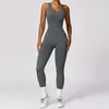Naadloze gym sport jumpsuit dames sportkleding sexy holle backless scrunch fitness overalls push up One Pieces outfit yoga Wear 240409