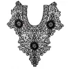 Collier de broderie noire Venis Sequin Floral Broidé