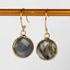 Boucles d'oreilles en peluche labradorite minimaliste pour femmes Gemmes à la mode