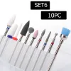 Bitt per unghie da 10 % set kit di fresature in ceramica Kit elettrico Maglie di manicure Bit rotanti strumenti per cuticole utensili accessori