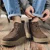 Boots New Men's Hightop Boots Spring Autumn Autumn Mostial Shoes Male Male Soft Oxford Shoes for Men Hommes Bottes