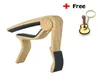 6string Wood Grain Acoustic Guitarr Capo Single Hand Quick Change High Capo per chitarra Ukulele Banjo7277179