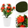 Decoratieve bloemen kunstmatige oranje potplanten decor mini faux indoor nep ornamenten bonsai decoraties huis klein